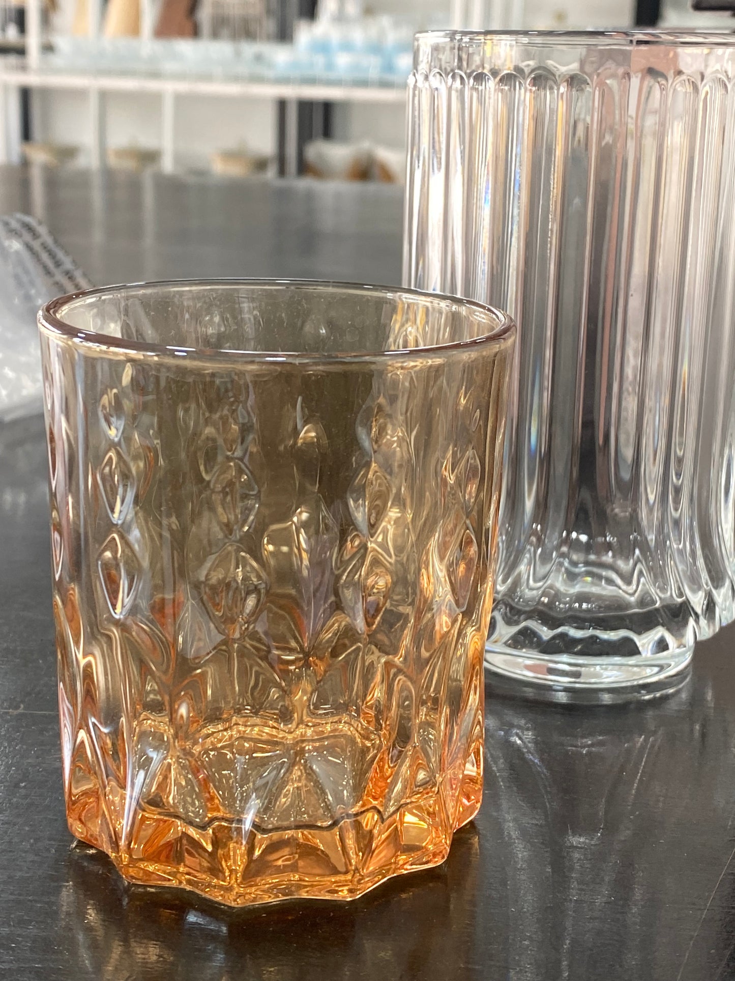 Vintage Glass set of 6pcs. Golden