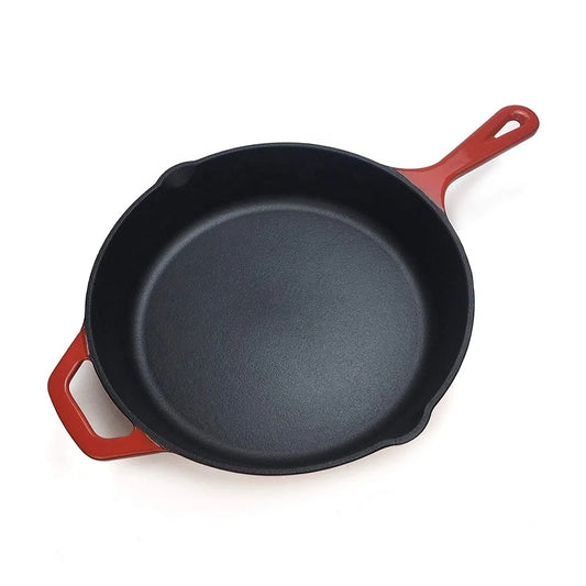 Enamel Cast Iron Skillet with holder 26 CM