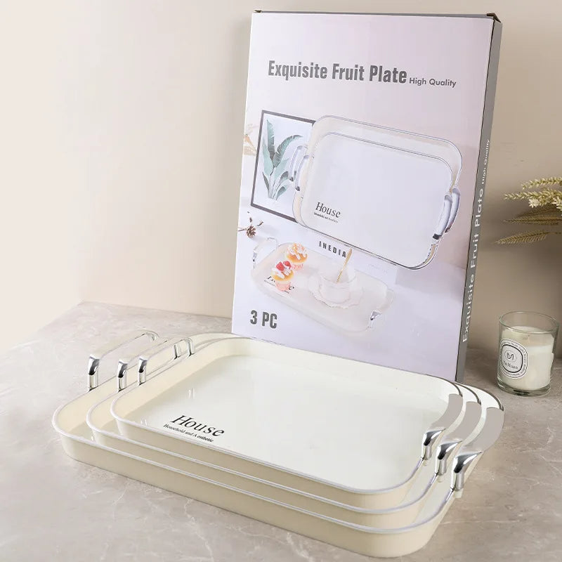3-piece set of rectangular fruit Tray