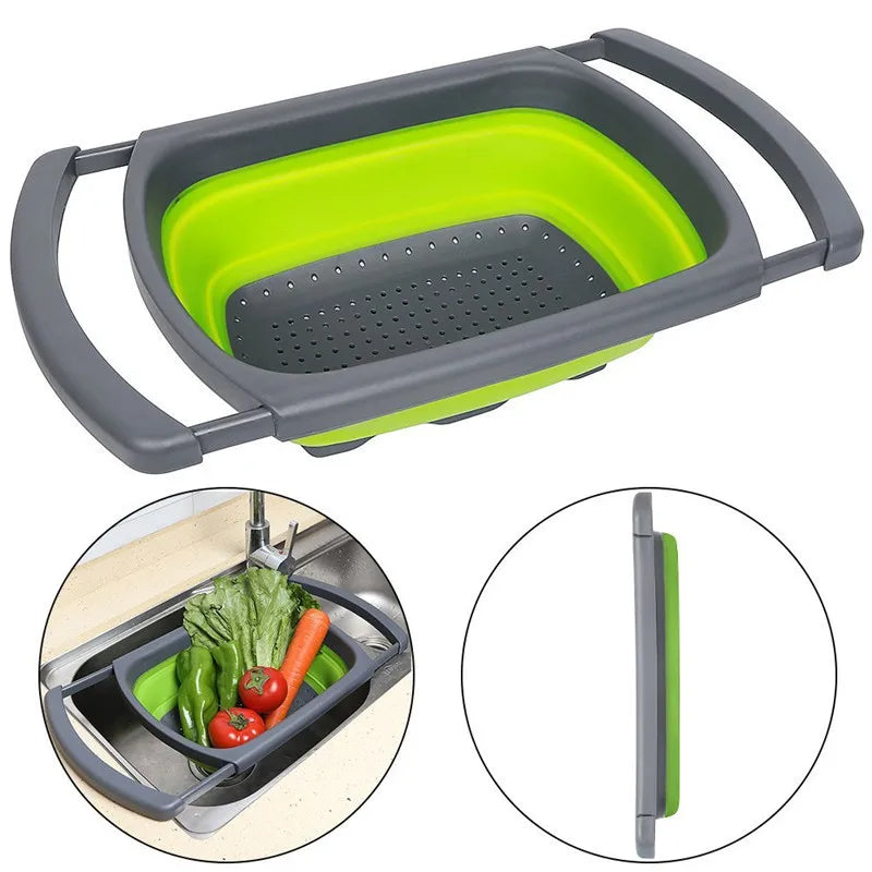 Over the Sink Kitchen Collapsible Strainers and Colanders