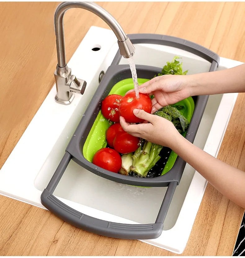Over the Sink Kitchen Collapsible Strainers and Colanders