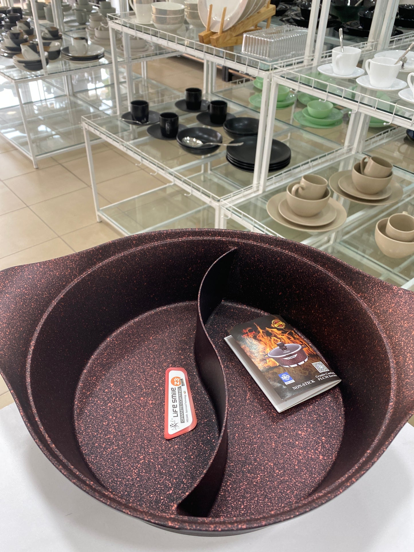 Classical Dual Granite Non-Stick Coking Pot- 2 in 1