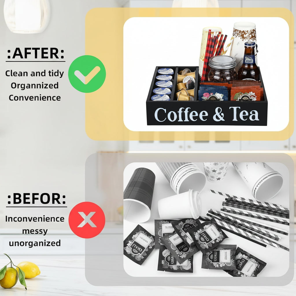 Modern Wooden Coffee Capsule Storage Box for Desktop, Kitchen Organizer