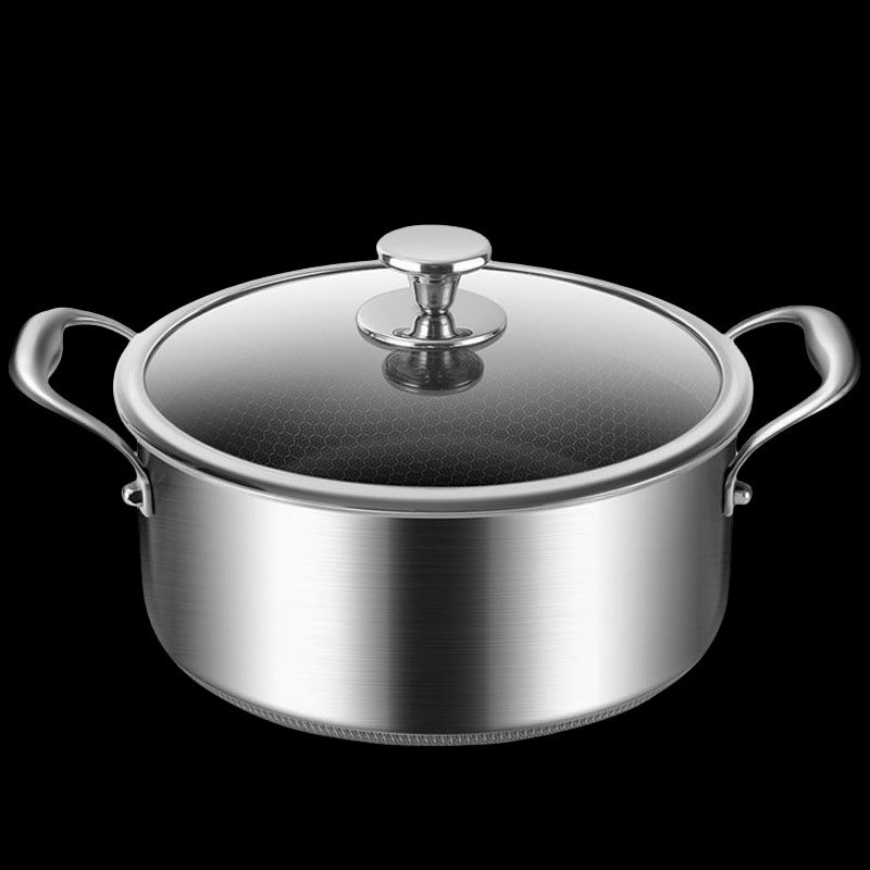Premium 316 Stainless Steel Honeycomb Non-Stick Soup Pot for Gas Induction Stoves