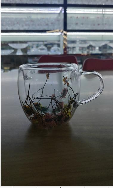 250ML DOUBLE CUP WITH FLOWER FILLING HANDLE