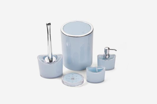 6-piece set of Bathroom Blue accessories