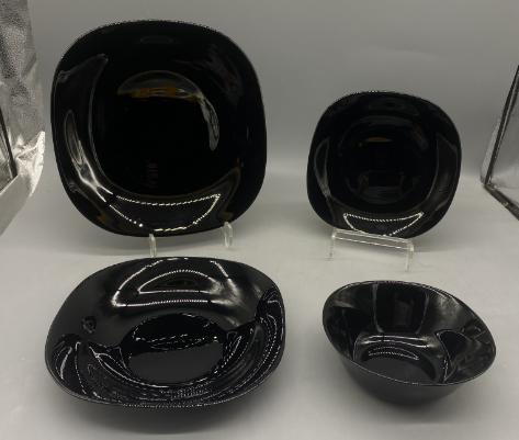 Opal Glassware Dinner Set Black 30 Pcs