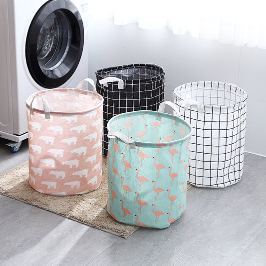 Foldable Cotton Linen Laundry Basket - Large Capacity Storage Hamper for Clothes & Toys