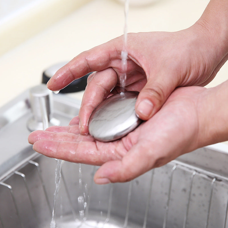 Stainless Steel Deodorizing Soap Bar: Eliminates Garlic, Fish & Kitchen Odors