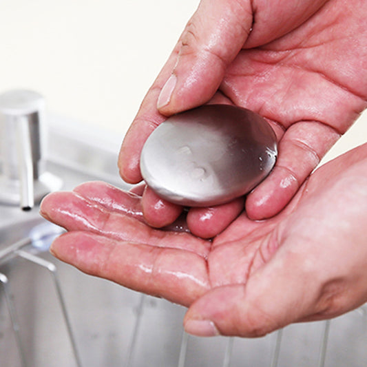 Stainless Steel Deodorizing Soap Bar: Eliminates Garlic, Fish & Kitchen Odors