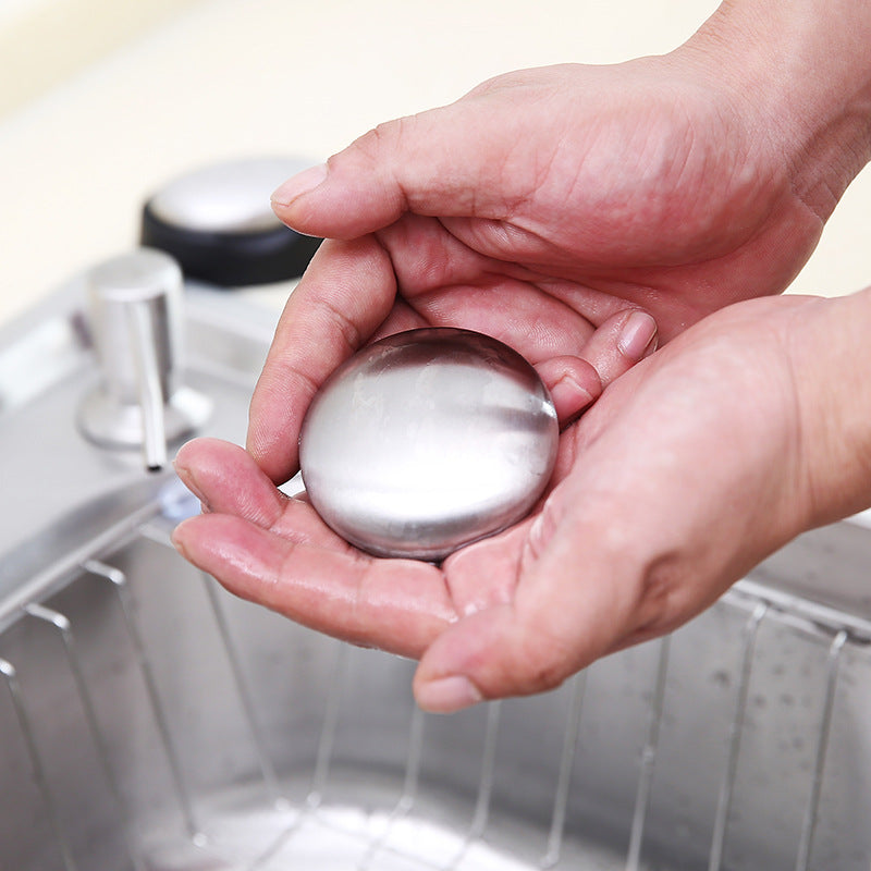 Stainless Steel Deodorizing Soap Bar: Eliminates Garlic, Fish & Kitchen Odors
