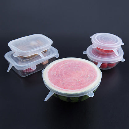Premium Silicone Food Covers 6-Piece Set, Reusable Airtight Fresh Seal Lids