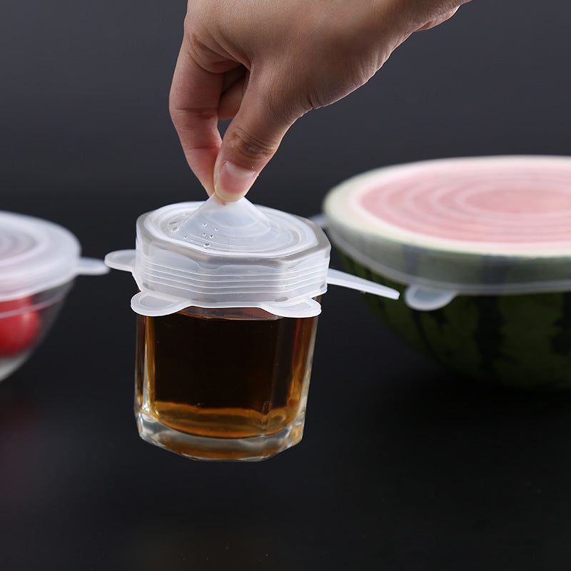 Premium Silicone Food Covers 6-Piece Set, Reusable Airtight Fresh Seal Lids