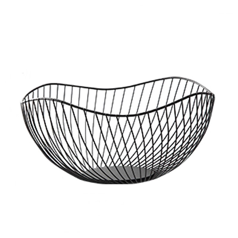 Nordic Iron Wire Fruit Basket: Creative Ruffled Edge Modern Snack & Fruit Plate