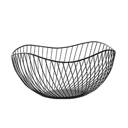 Nordic Iron Wire Fruit Basket: Creative Ruffled Edge Modern Snack & Fruit Plate