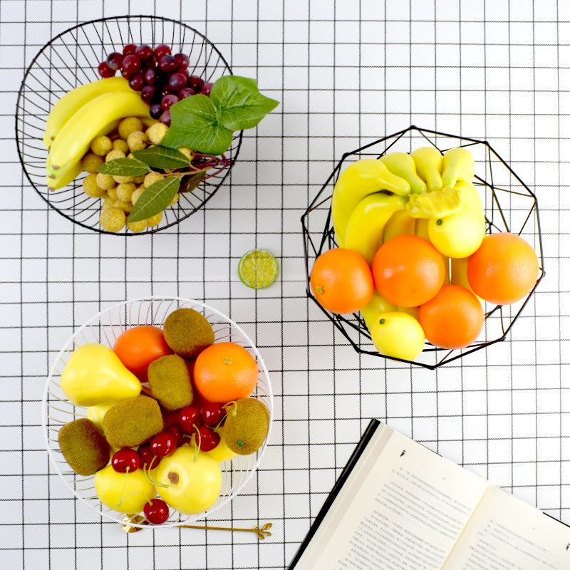Nordic Iron Wire Fruit Basket: Creative Ruffled Edge Modern Snack & Fruit Plate