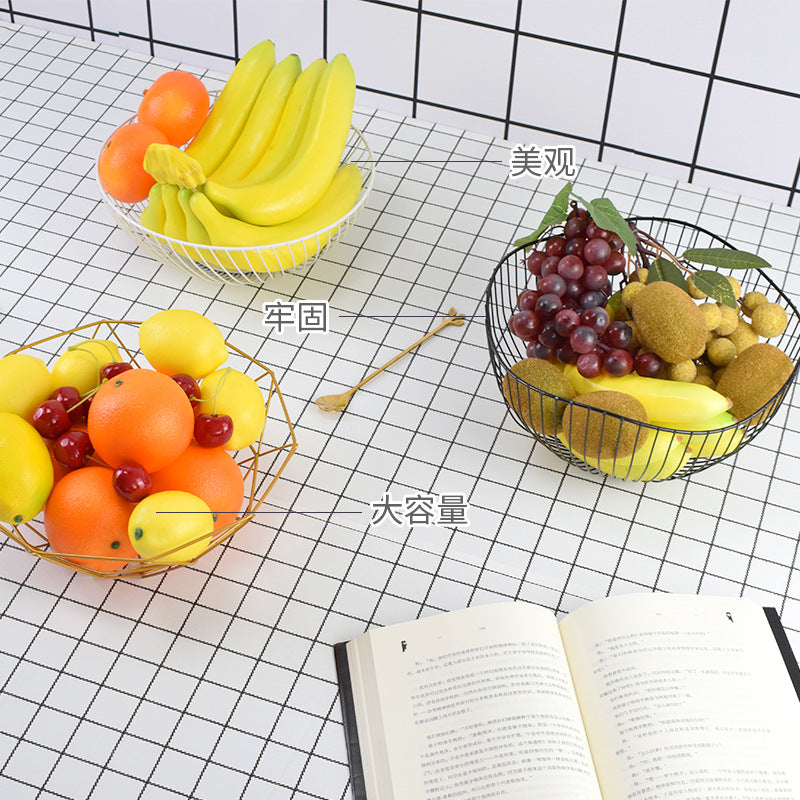 Nordic Iron Wire Fruit Basket: Creative Ruffled Edge Modern Snack & Fruit Plate