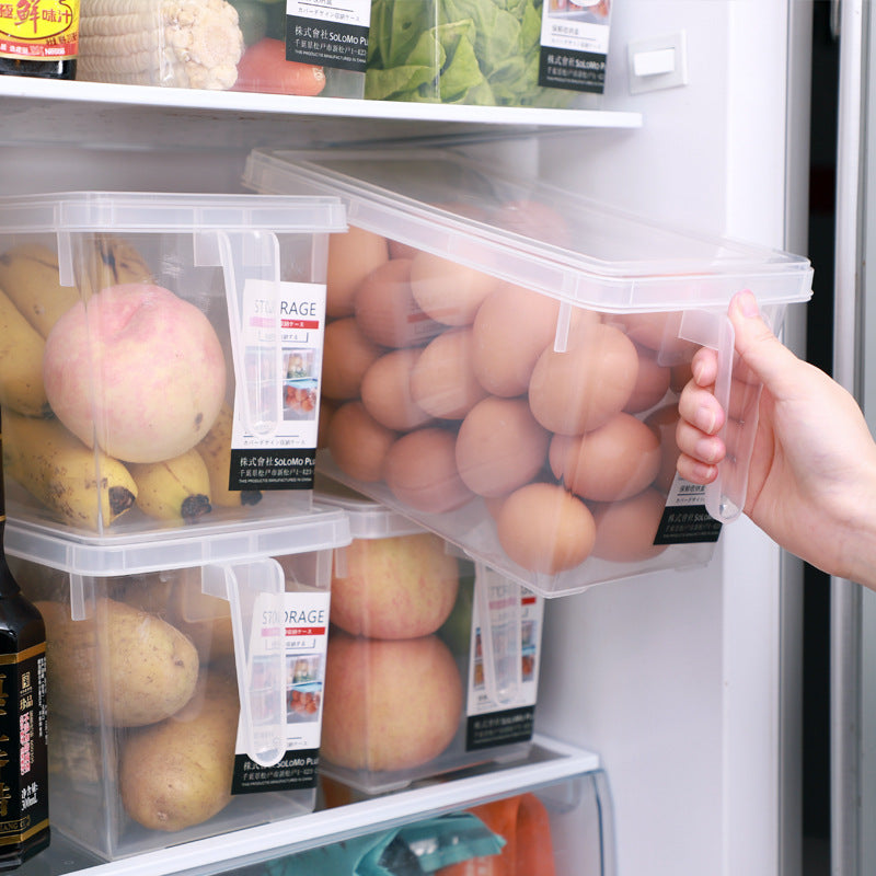Premium Food-Grade Clear Fridge Drawer Organizer Box for Vegetables and Eggs