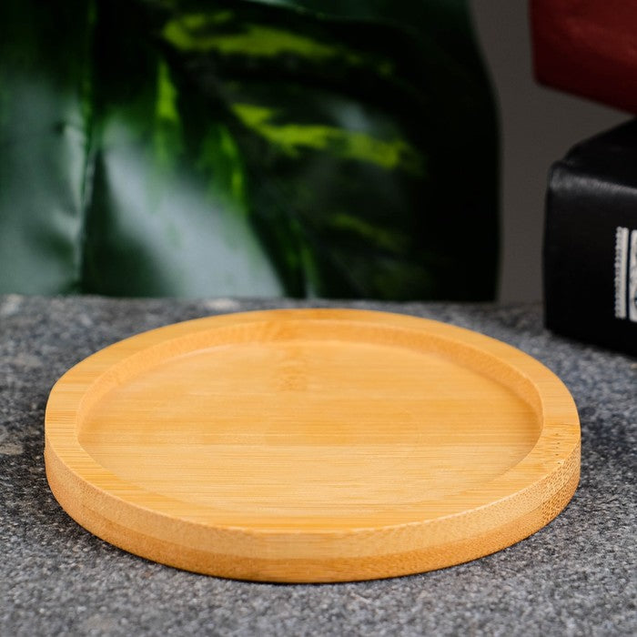 6-Pack Round Bamboo Wood Coasters for Drinks, Tea Cups, Planter Trays