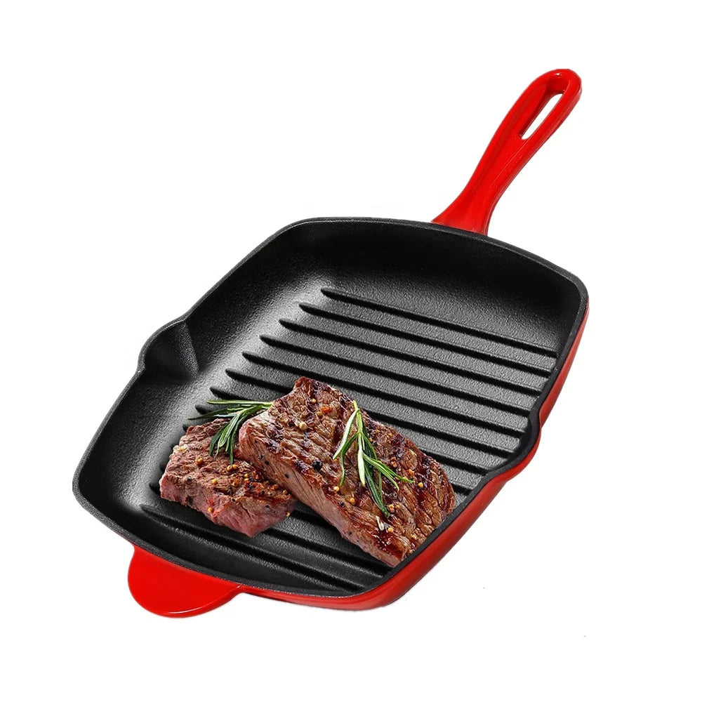 Cast iron square Grill steak pan 24CM