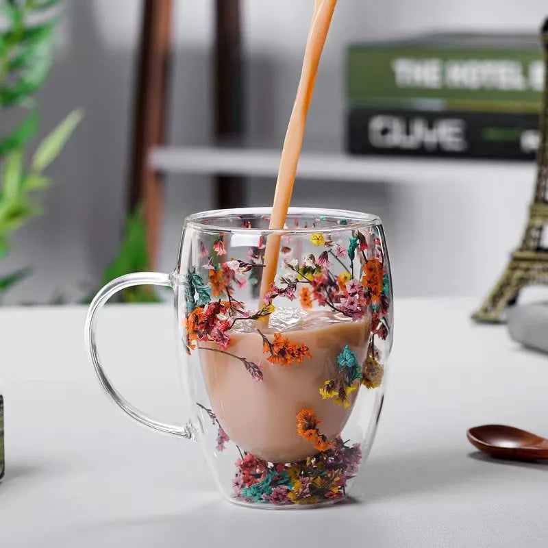 350ML DOUBLE CUP WITH FLOWER FILLING HANDLE