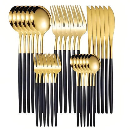 Stainless steel knives and forks 30 piece set