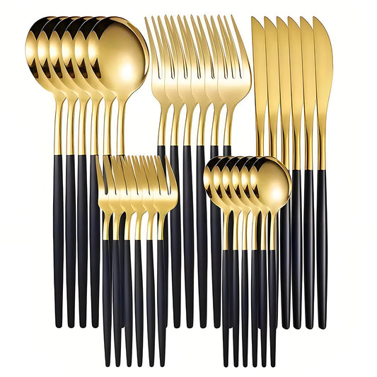 Stainless steel knives and forks 30 piece set