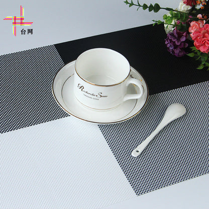 Durable Teslin PVC Grid Placemat: Heat-Resistant, Non-Slip Dining Table Mat