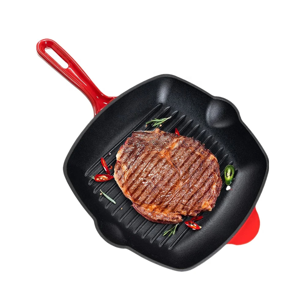 Cast iron square Grill steak pan 24CM