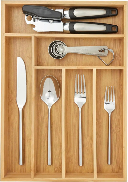 Bamboo Silverware Drawer Organizer