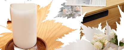 Premium Natural Wood Drink Coasters Set with Holder for Modern Home Decor