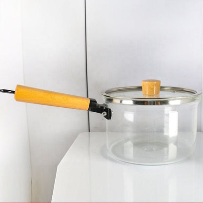 Heat resistant cooking glass cookware set cooking pot transparent microwave cookware set