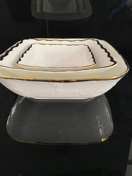 Porcelain Big bowl with Gold Bowl 25 cm