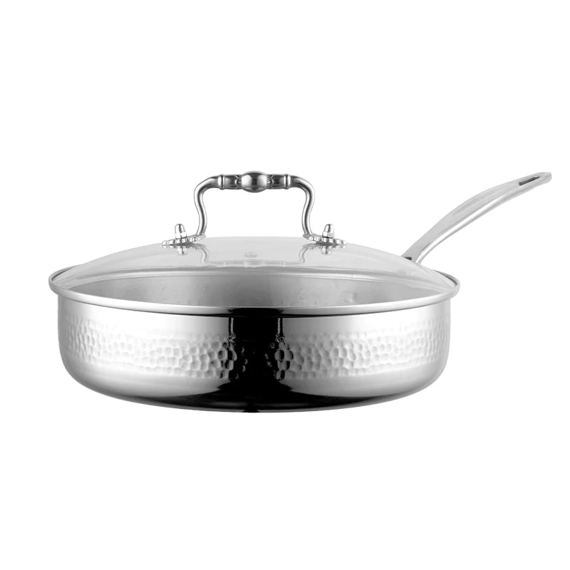 Premium 8-Piece Stainless Steel Cookware Set | Tri-Ply Clad, Maple Leaf Handles