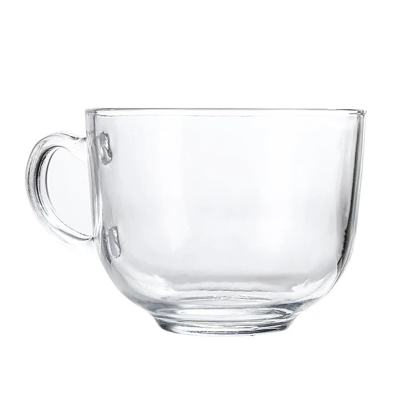 Versatile Glass Mug with Handle for Coffee, Milk, Oatmeal, and Water