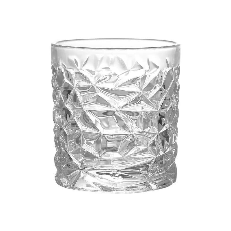 Elegant Hammered Crystal Whiskey Glass - European Style Barware Drink Tumbler 300ml