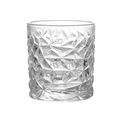 Elegant Hammered Crystal Whiskey Glass - European Style Barware Drink Tumbler 300ml
