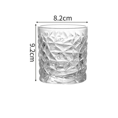 Elegant Hammered Crystal Whiskey Glass - European Style Barware Drink Tumbler 300ml