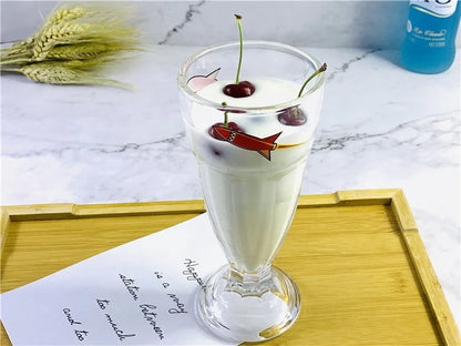 Lead-Free Hand-Blown Glass Juice Smoothie Ice Cream Cup Dessert Container