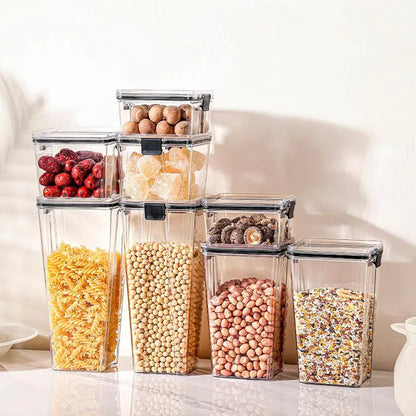 Thickened Clear Plastic Airtight Food Storage Containers with Secure Buckle Lids