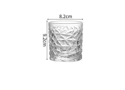 Elegant Hammered Crystal Whiskey Glass - European Style Barware Drink Tumbler 300ml