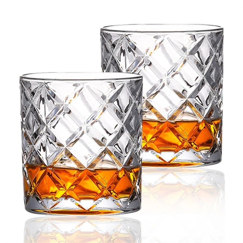 Luxury Crystal Rotating Whiskey Glass - Elegant Lead-Free Drinking Tumbler