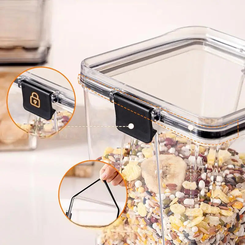 Thickened Clear Plastic Airtight Food Storage Containers with Secure Buckle Lids