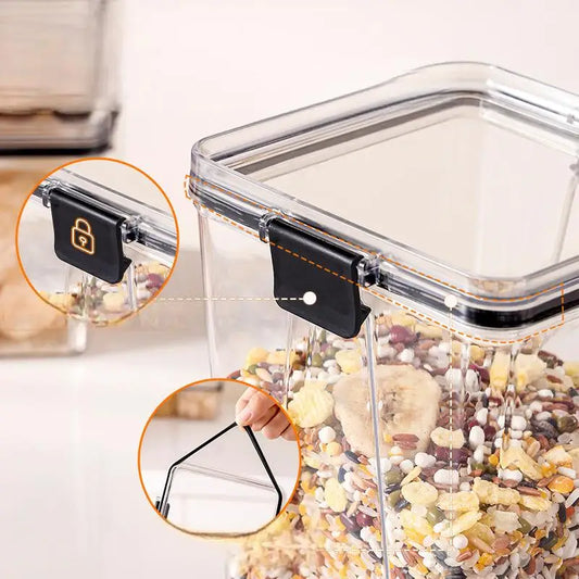 Thickened Clear Plastic Airtight Food Storage Containers with Secure Buckle Lids