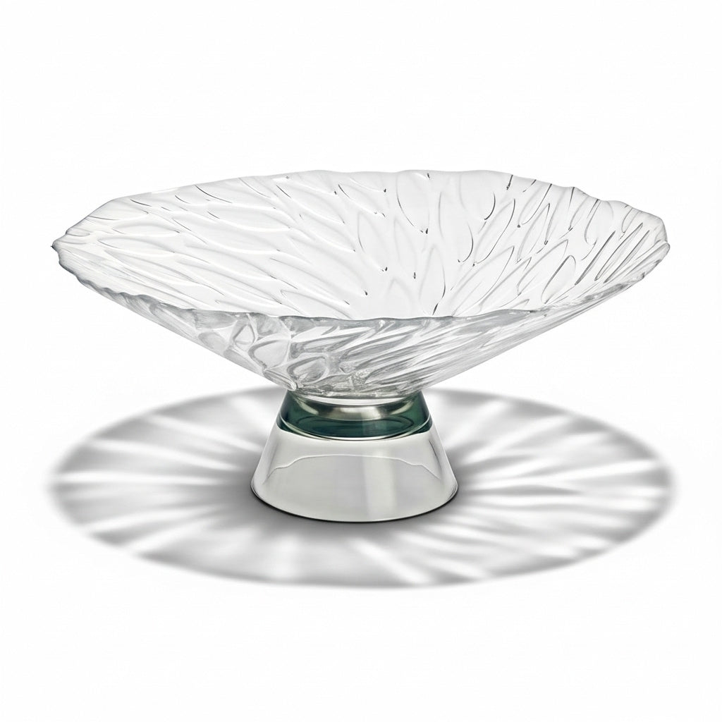 Glass Wood Decorative Fruit Snack Bowl for Kitchen Countertop