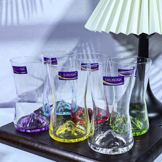 6-Piece Colourful Whiskey Glasses Set - 230ml