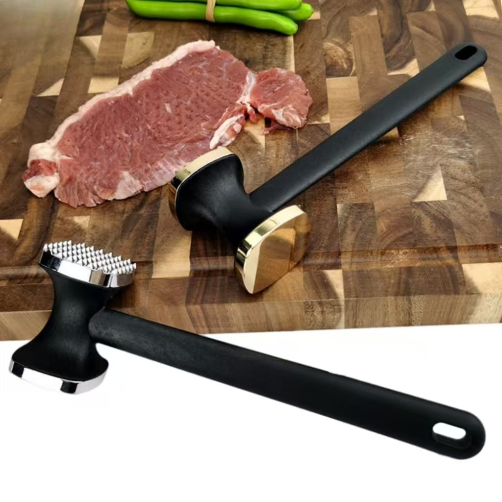 Durable Double-Sided Zinc Alloy Meat Tenderizer & Garlic Smasher Kitchen Tool