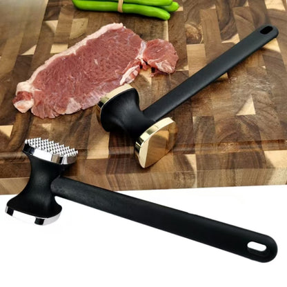 Durable Double-Sided Zinc Alloy Meat Tenderizer & Garlic Smasher Kitchen Tool