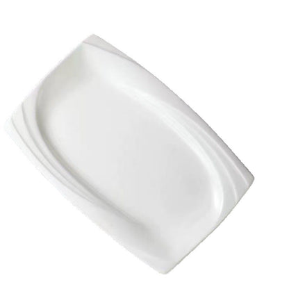 Nordic Pure White Porcelain Rectangular Serving Plates - Microwave Safe