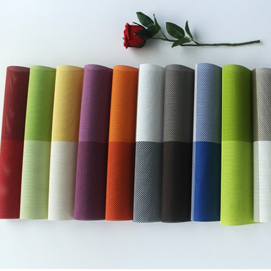 Durable Teslin PVC Grid Placemat: Heat-Resistant, Non-Slip Dining Table Mat